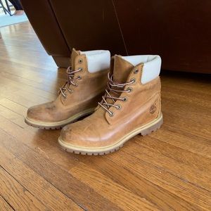 Timberland boots with white top